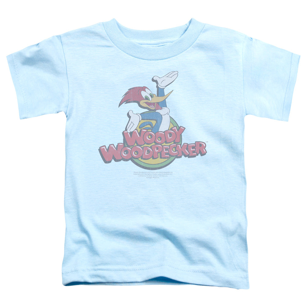 Woody Woodpecker Retro Fade Toddler Kids Youth T Shirt Light Blue