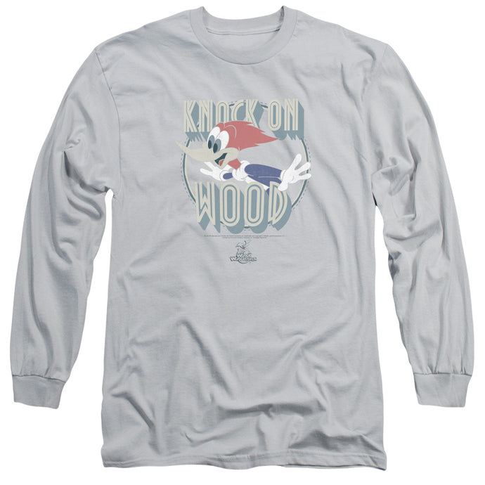 Woody Woodpecker Knock On Woodmens Long Sleeve Shirt Silver