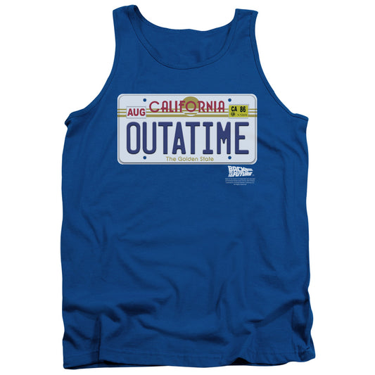 Back To The Future Outatime Plate Mens Tank Top Shirt Royal Blue