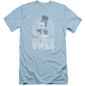Chilly Willy Ice Cold Slim Fit Mens T Shirt Light Blue