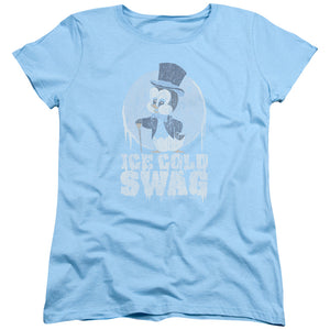 Chilly Willy Ice Cold Womens T Shirt Light Blue