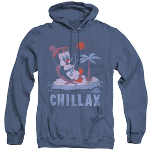 Chilly Willy Chillax Heather Mens Hoodie Royal Royal Blue