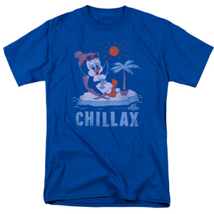 Chilly Willy Chillax Mens T Shirt Royal Blue