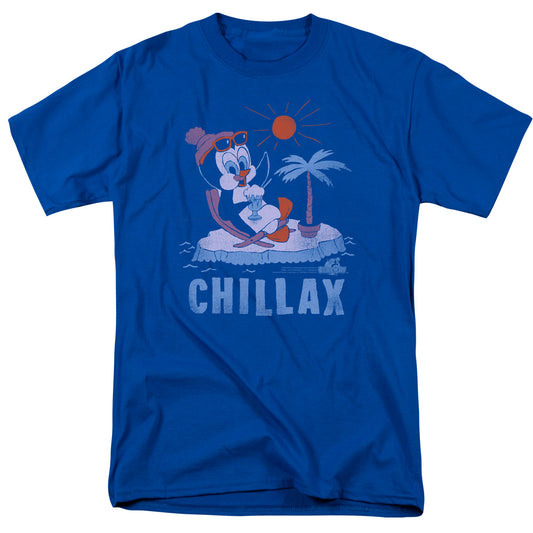 Chilly Willy Chillax Mens T Shirt Royal Blue Royal Blue