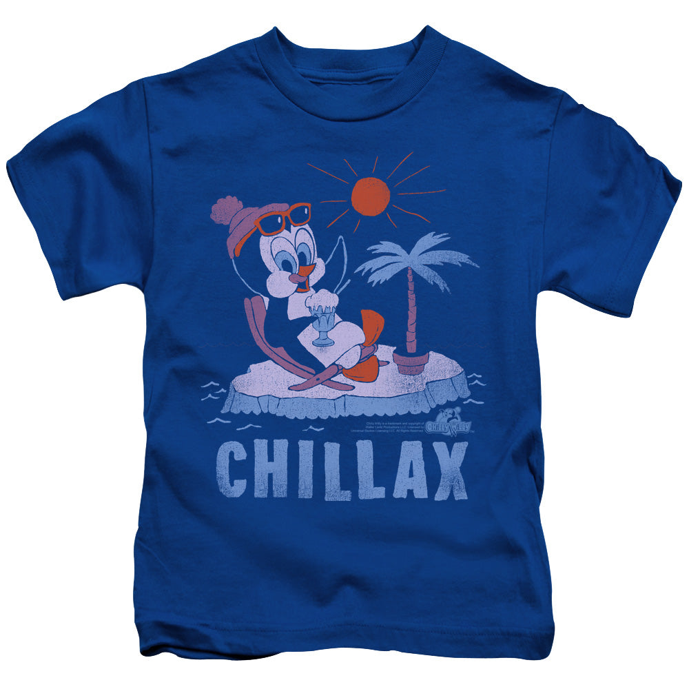 Chilly Willy Chillax Juvenile Kids Youth T Shirt Royal Blue