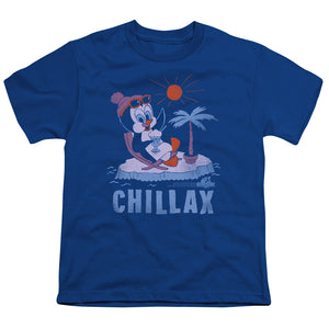 Chilly Willy Chillax Kids Youth T Shirt Royal Royal Blue