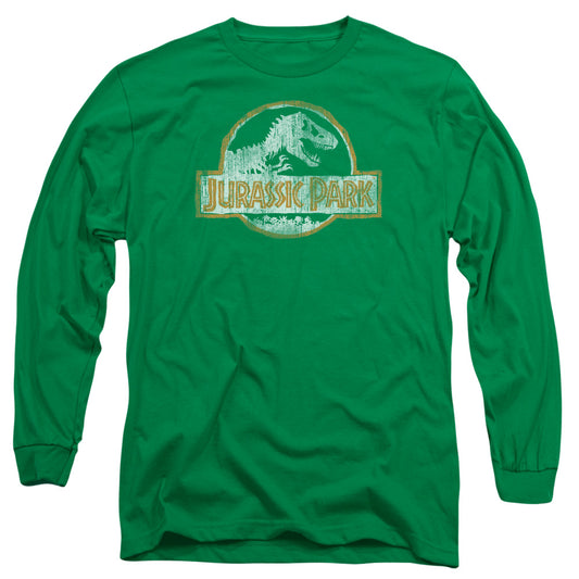 Jurassic Park JP Orange Mens Long Sleeve Shirt Kelly Green