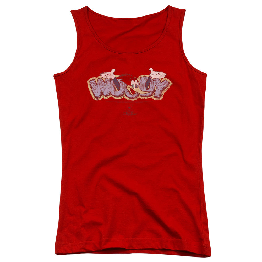 Woody Woodpecker Sketchy Bird Womens Tank Top Shirt Red