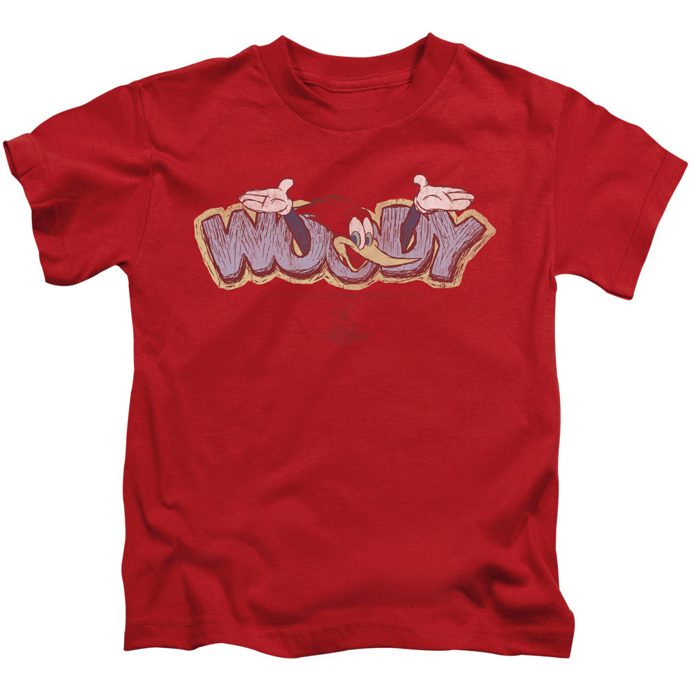 Woody Woodpecker Sketchy Bird Juvenile Kids Youth T Shirt Red