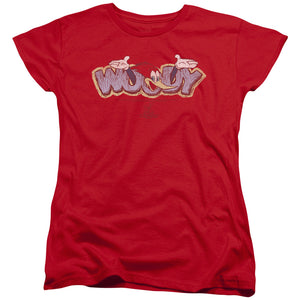 Woody Woodpecker Sketchy Bird Womens T Shirt Red