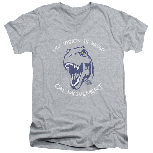 Jurassic Park My Vision Mens Slim Fit V-Neck T Shirt Athletic Heather