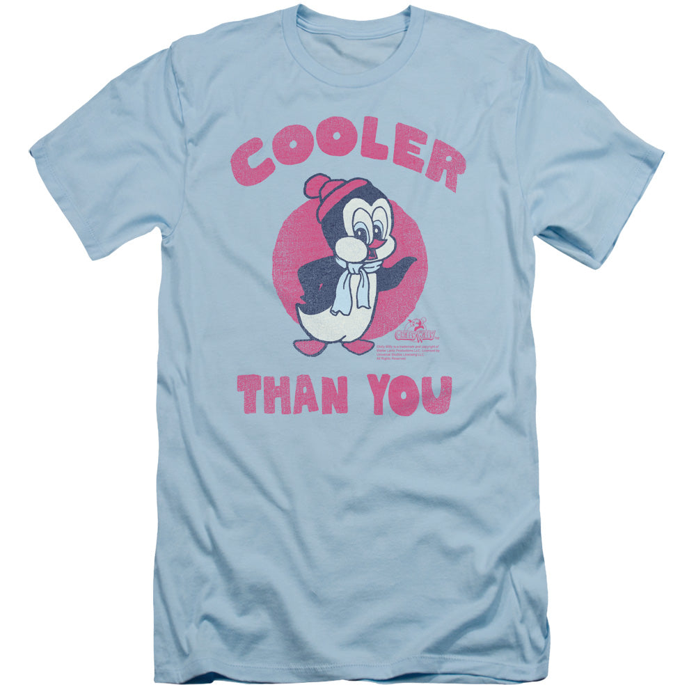 Chilly Willy Cooler Than You Slim Fit Mens T Shirt Light Blue