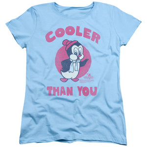 Chilly Willy Cooler Than You Womens T Shirt Light Blue