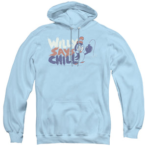 Chilly Willy I Say Chill Mens Hoodie Light Blue