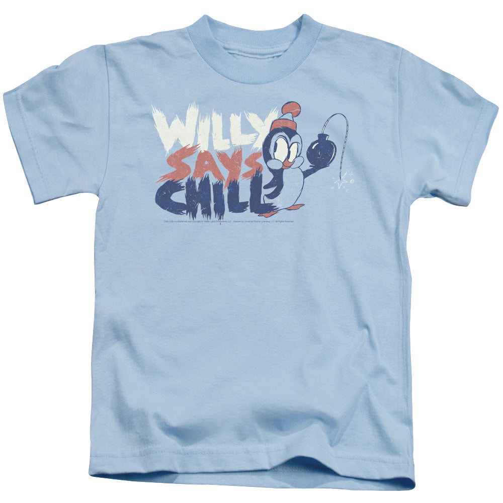 Chilly Willy I Say Chill Juvenile Kids Youth T Shirt Light Blue