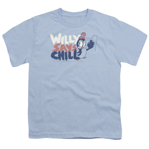 Chilly Willy I Say Chill Kids Youth T Shirt Light Blue