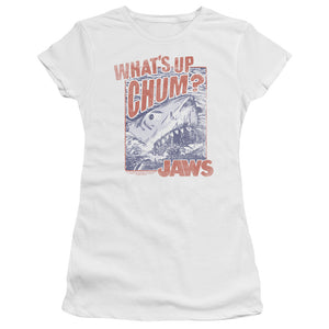 Jaws Chum Junior Sheer Cap Sleeve Womens T Shirt White