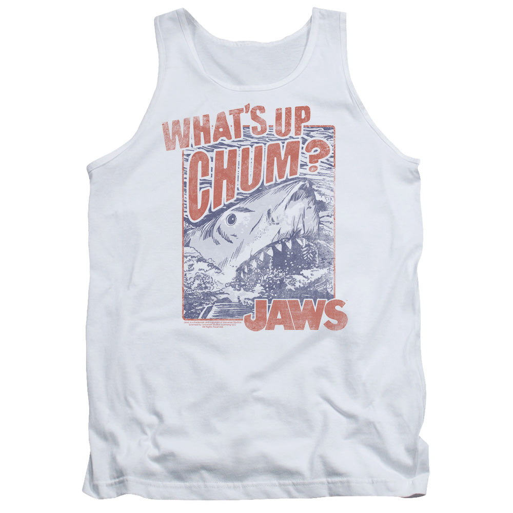 Jaws Chum Mens Tank Top Shirt White