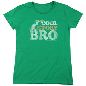 Chilly Willy Cool Story Womens T Shirt Kelly Green