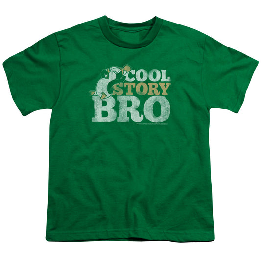 Chilly Willy Cool Story Kids Youth T Shirt Kelly Green