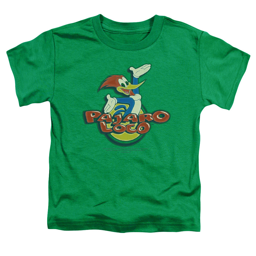 Woody Woodpecker Loco Toddler Kids Youth T Shirt Kelly Green