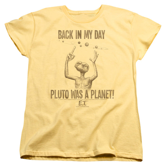 ET the Extra Terrestrial In My Day Womens T Shirt Yellow