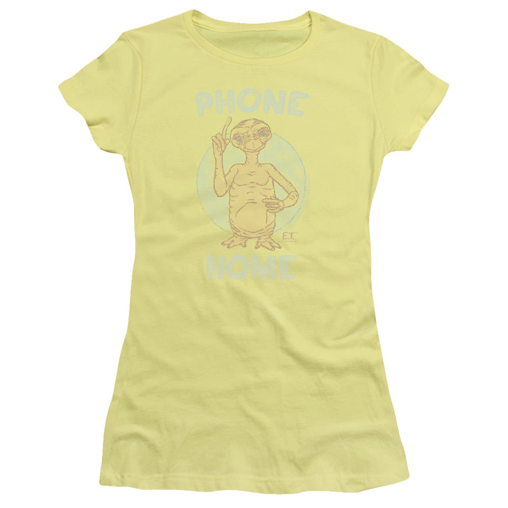 ET the Extra Terrestrial Phone Junior Sheer Cap Sleeve Womens T Shirt Yellow