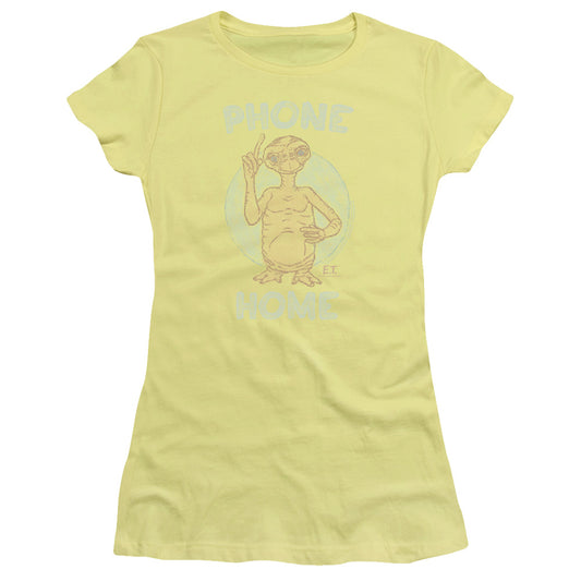 ET the Extra Terrestrial Phone Junior Sheer Cap Sleeve Womens T Shirt Yellow