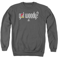 Load image into Gallery viewer, Woody Woodpecker Got Woody Mens Crewneck Sweatshirt Charcoal