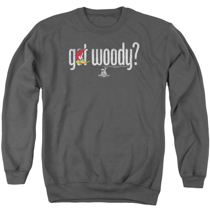 Woody Woodpecker Got Woody Mens Crewneck Sweatshirt Charcoal