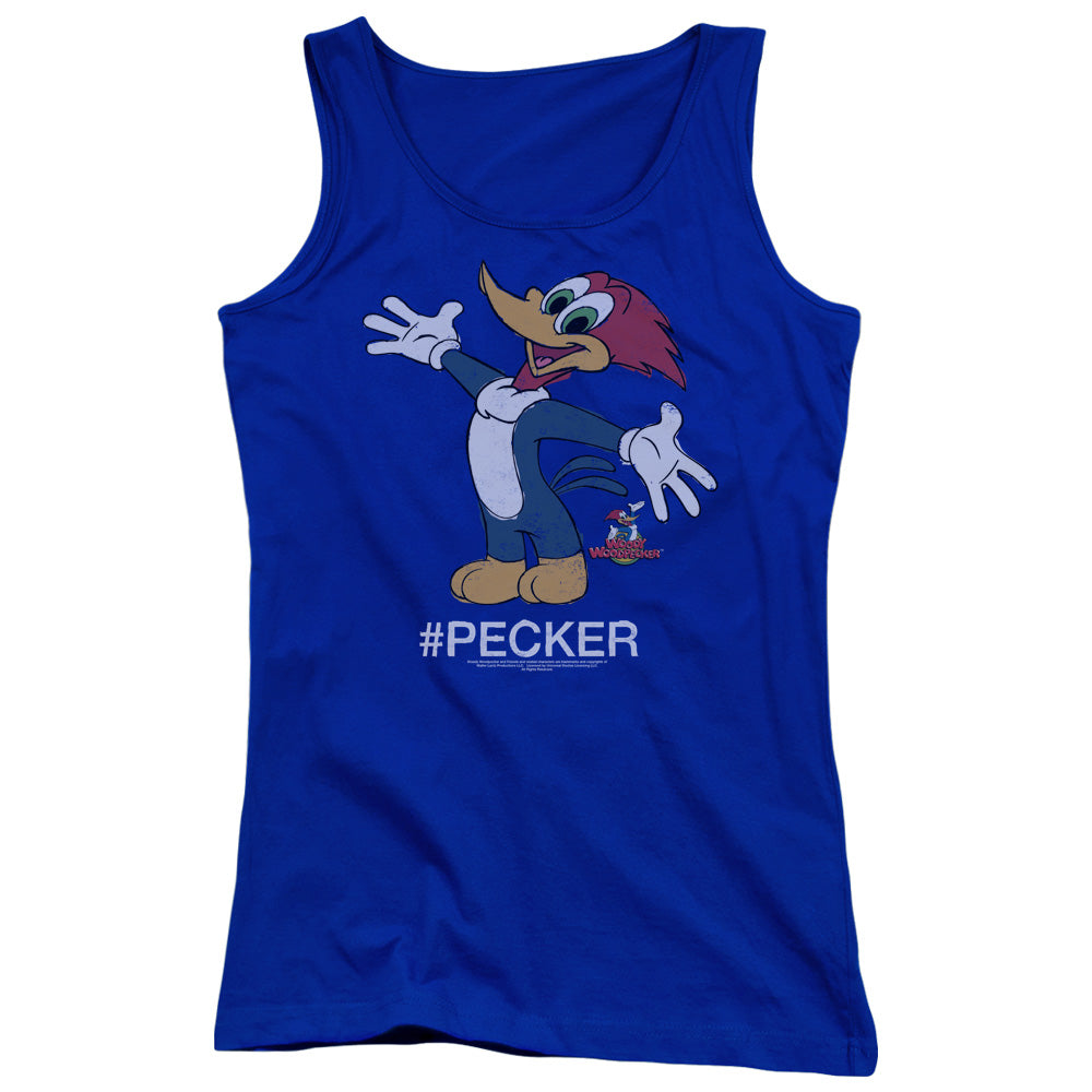 Woody Woodpecker Hashtag Woody Womens Tank Top Shirt Royal Blue