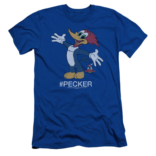 Woody Woodpecker Hashtag Woody Slim Fit Mens T Shirt Royal Blue