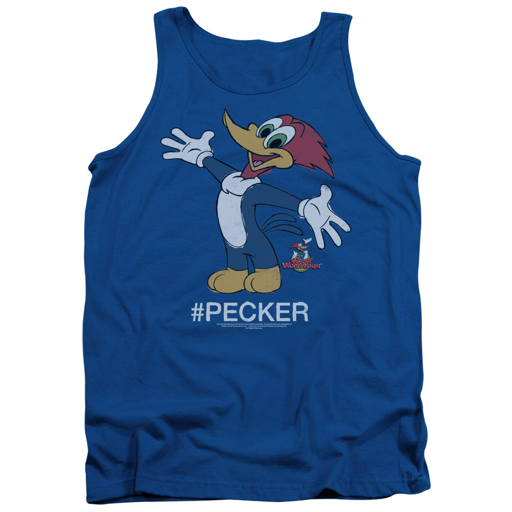 Woody Woodpecker Hashtag Woody Mens Tank Top Shirt Royal Blue