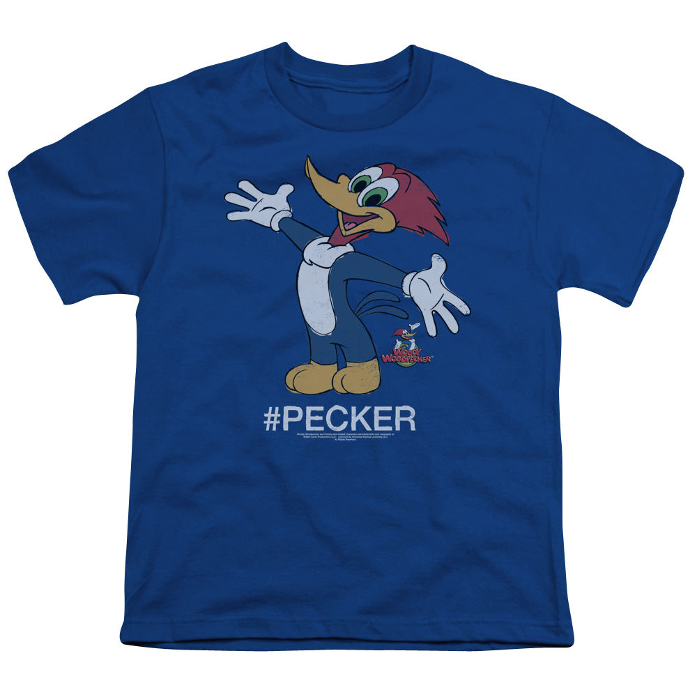 Woody Woodpecker Hashtag Woody Kids Youth T Shirt Royal Blue