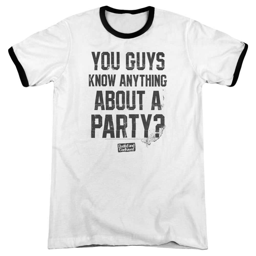 Dazed and Confused Party Time Heather Ringer Mens T Shirt White