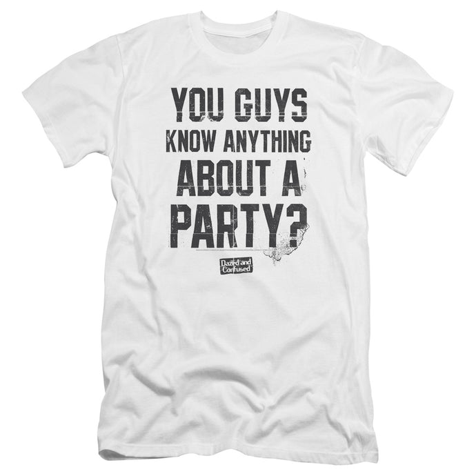 Dazed and Confused Party Time Premium Bella Canvas Slim Fit Mens T Shirt White