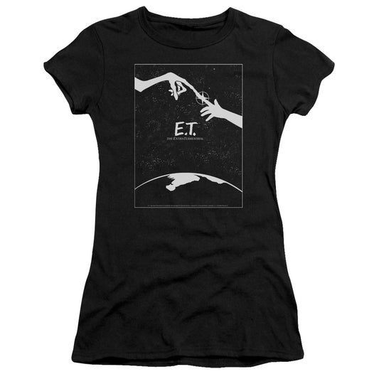 ET the Extra Terrestrial Simple Poster Junior Sheer Cap Sleeve Womens T Shirt Black