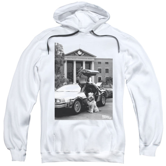 Back To The Future II Einstein Mens Hoodie White