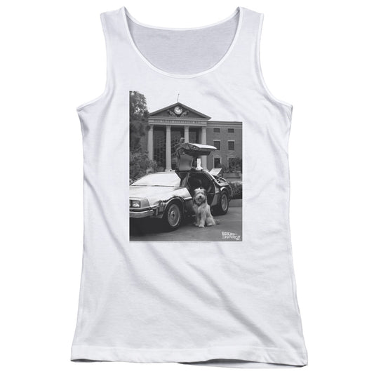 Back To The Future II Einstein Womens Tank Top Shirt White