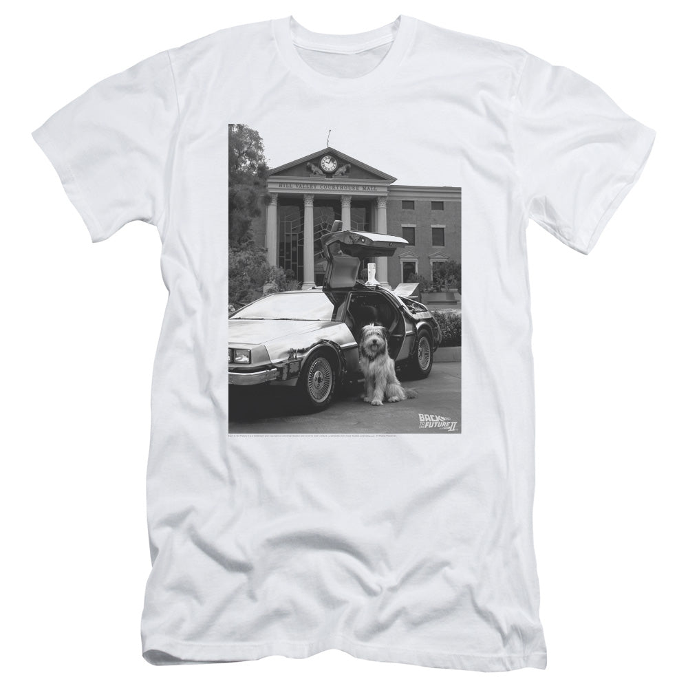 Back To The Future II Einstein Slim Fit Mens T Shirt White