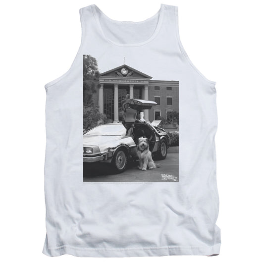 Back To The Future II Einstein Mens Tank Top Shirt White