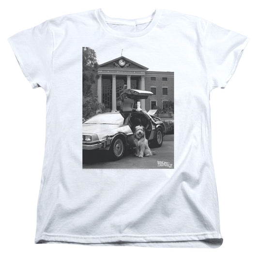 Back To The Future II Einstein Womens T Shirt White