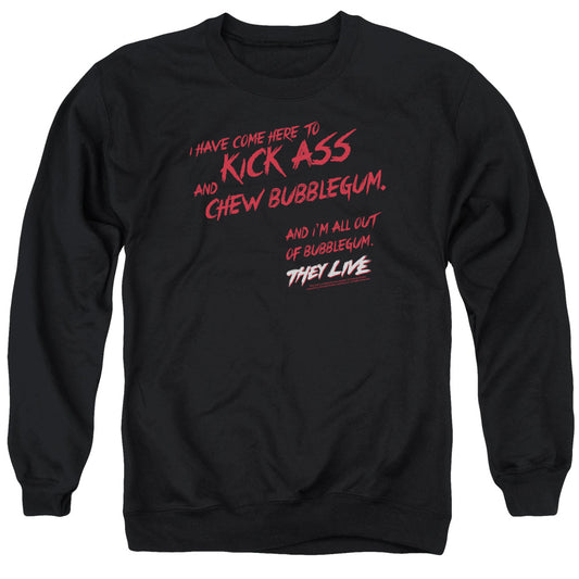 They Live Chew Bubblegum Mens Crewneck Sweatshirt Black