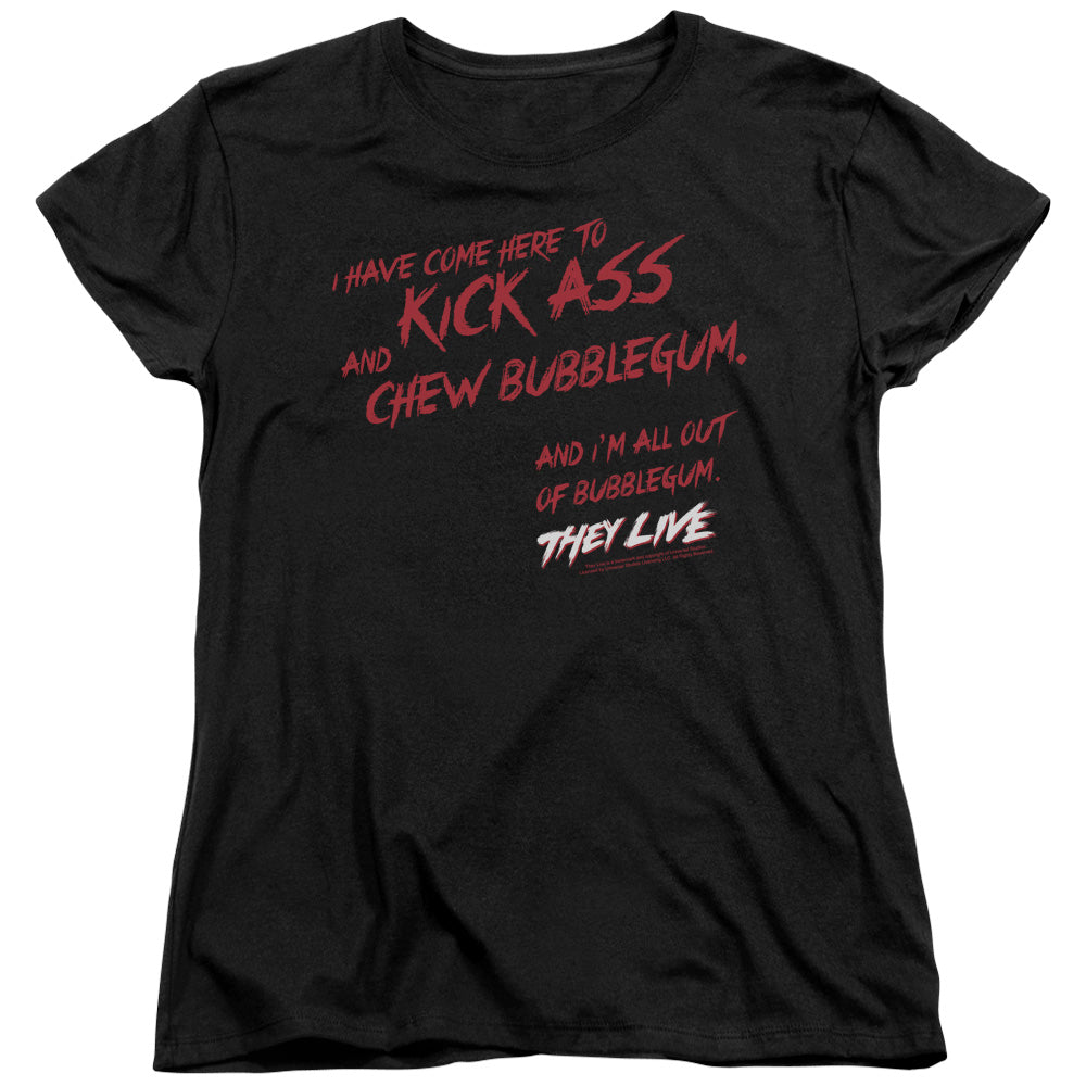 They Live Chew Bubblegum Womens T Shirt Black