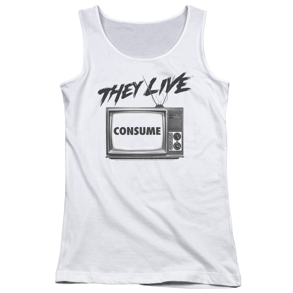 They Live Consume Womens Tank Top Shirt White