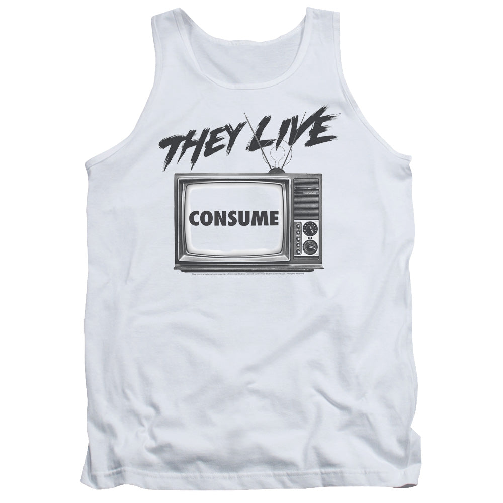 They Live Consume Mens Tank Top Shirt White