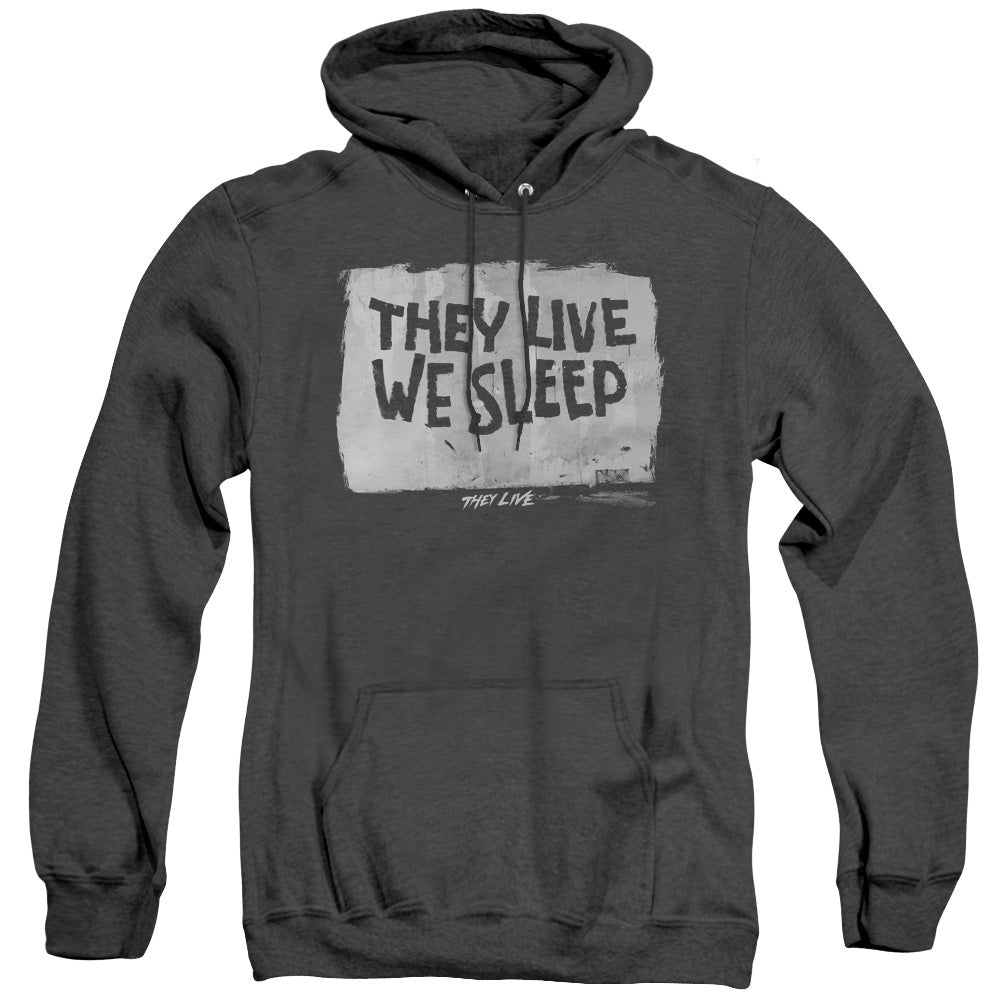 They Live We Sleep Heather Mens Hoodie Black