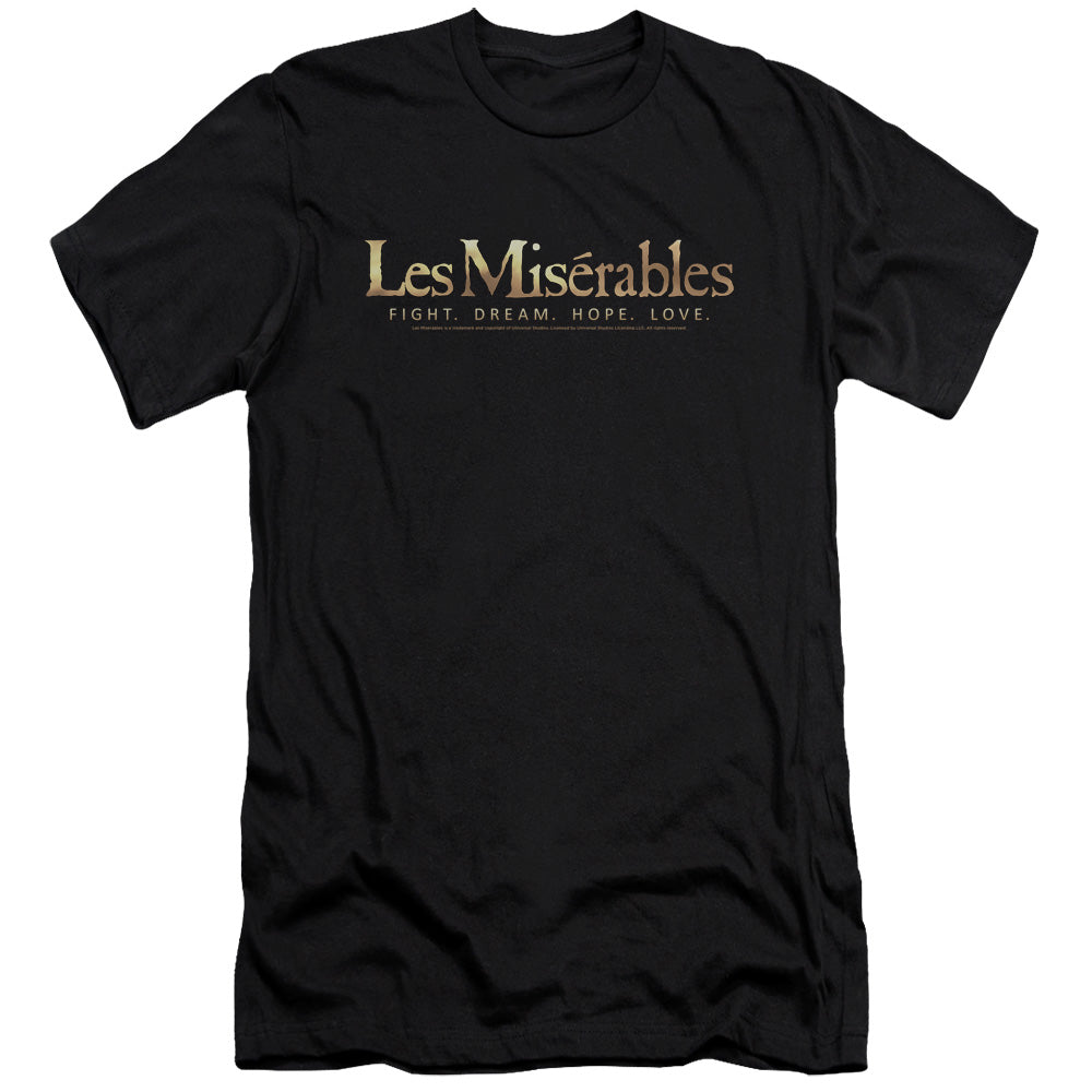 Les Miserables Logo Slim Fit Mens T Shirt Black