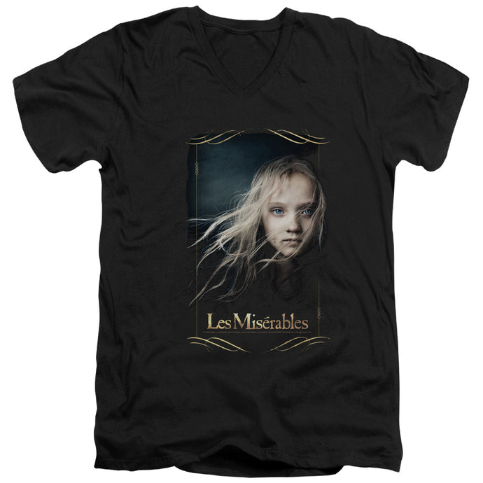 Les Miserables Cosette Mens Slim Fit V-Neck T Shirt Black