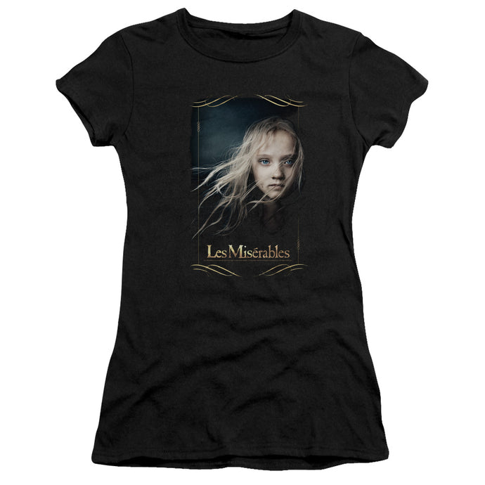 Les Miserables Cosette Junior Sheer Cap Sleeve Womens T Shirt Black